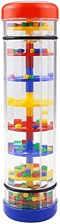Rainmaker Baby Rain Stick Toys for Kids: 8 inch Rainstick Sensory Rattle Toys for Babies,Shaker Rainfall Tubes Musical Instrument -Red