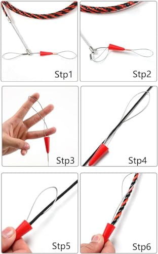 16.4ft/5m Fish Tape Wire Puller - 1/6" PET Flexible Electrical Cable Snake Tool Kit for Through Wall Conduit& Automotive Wiring | Professional Electrician Tool with Guide Device - Image 4