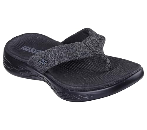 Skechers womens On-the-go 600 - Preferred Flip Flop, Black, 11 US