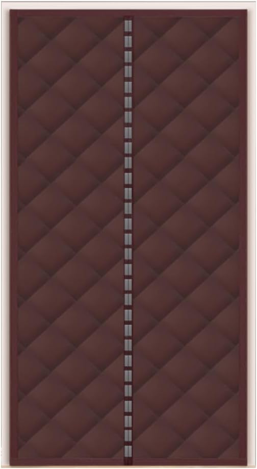 Magnetic Thermal Insulated Blackout Door Curtain Storm Wind Fleece Insulation Curtian Magnetic Screen Door with Thermal Noise Reduce 31" W x74 H Brown