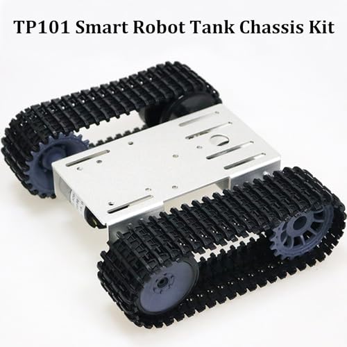 premium diy tracked robot chassis kit intelligent robotic chassis remote control caterpillar moving tank platform with high torque dc motors for arduino microbit raspberry pie python steam silver