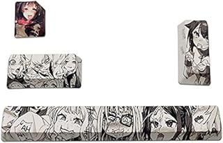 Benemate Japanese Anime Keycaps, 4 Keycap Set, Dye-subbed PBT Spacebar Keycap, Esc Enter Keycaps for DIY Gaming Mechanical Keyboard