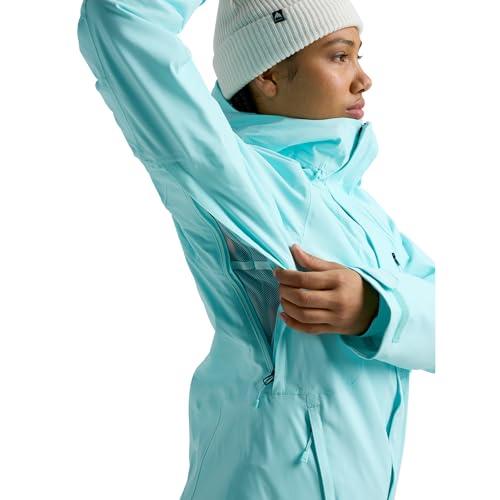 Burton Women&rsquo;s Reserve 2-Layer Insulated Stretch Jacket &ndash; Waterproof Winter Snowboard Jacket with Hood &ndash; Light Teal, Large