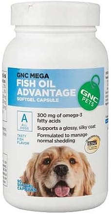 GNC Pets Mega Fish Oil Advantage for All Dogs - Fish Flavor 90 Softgel Capsules