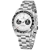Pagani Design Montre chronographe pour homme - En acier inoxydable - Étanche - Pour le sport et les affaires - Mouvement VK64 - Montre classique tendance, blanc, Classique