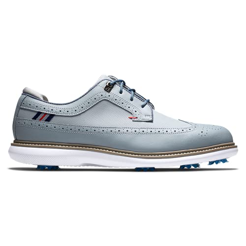 Footjoy Men's Traditions Golf Shoe, Grey/Grey/Green, 9.5 #TOP1