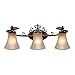 Golden Lighting 4002-BA3 RSB Loretto 3 Light Vanity, Russet Bronze Finish with Riffled Tannin Glass