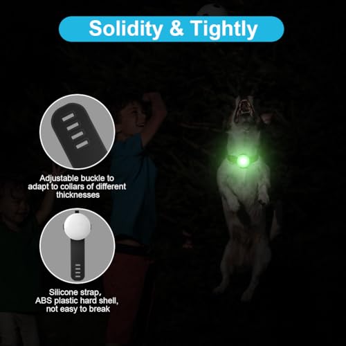 AUAUY Sicherheits LED Blinklicht, 4 Modis Hundelicht IPX68 Wasserdicht Haustier Lichter, USB Wiederaufladbar Hunde Katzen Leuchtanhänger, Einstellbar LED Licht für Nachtspaziergänge Laufen Camping