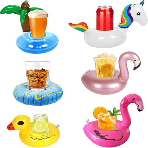 6 Stück Getränkehalter Pool Aufblasbar Badewanne Getränke Schwimmring Schwimmender Becherhalter für Poolparty, Badewanne, Strandparty, Hawaii Party Zubehör 6 Stück Getränkehalter Pool Aufblasbar Badewanne Getränke Schwimmring Schwimmender Becherhalter für Poolparty, Badewanne, Strandparty, Hawaii Party Zubehör