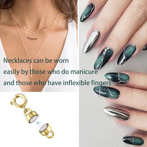 Holails Magnetic Necklace Clasps And Closures,Gold And Silver Plated Jewelry Clasps Converters For Bracelet Necklaces Anklet Chain thumb #3