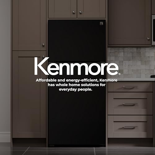 Kenmore 46-62319 30" Top Mount Refrigerator with Freezer - Adjustable Shelving, Humidity-Controlled Crispers, Optional Ice Maker, LED Lighting, ENERGY STAR Certified, 18.2 cu. ft. Capacity - Black on Fridge.com