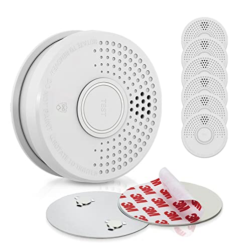 SHD by OneConcept Rauchmelder mit Magnethalterung, 7X Mini-Rauchmelder, Feuermelder mit Batterie, Rauchmelder für Küche, Büro, Wohnwagen, 7er-Set Brandmelder mit Testfunktion & Stummschaltung
