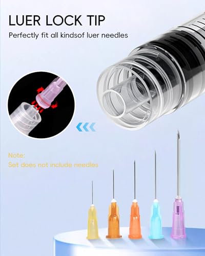 Image of 3ml Luer Lock Syringe without Needle - 3cc Plastic Syringes, Sterile, Individually Sealed, Pack of 10