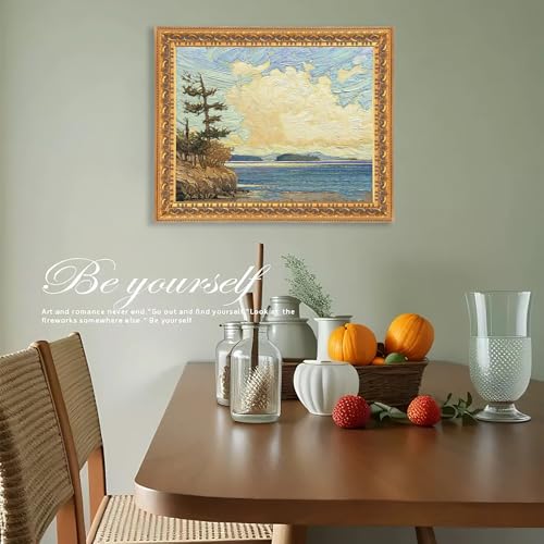 Image of Canvas Floater Frames for Canvas Art 0.8inch Depth Frames for Canvas Painting Floating Frame Plastic Floater Frame for Canvas Prints (rustic, 11X14)