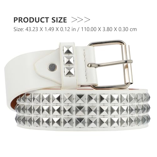 Rivet Studded Leather Waistband Jeans Belt - Punk Style2