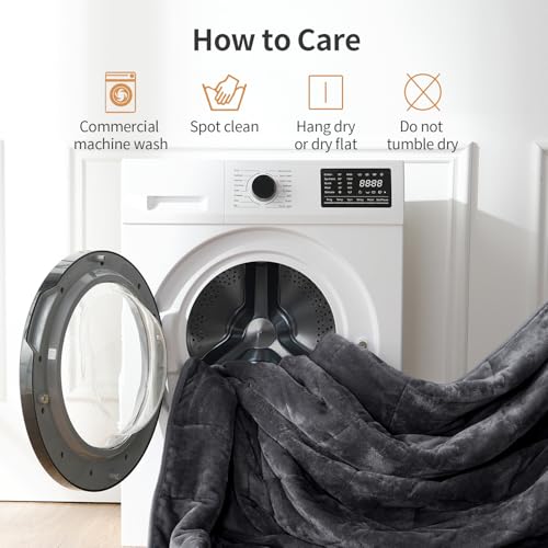Image of Uttermara Weighted Blankets for Adults King Size, 15lbs 80x87 inches Blanket with Soft Warm Plush Sherpa Fleece, Washable Thick Heavy Throw for Sleeping and Calming, Dark Grey