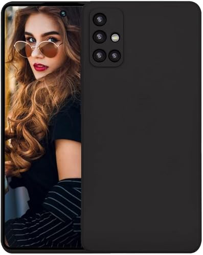 Image of DIZORO Liquid Silicone Soft Back Cover Case Designed for Samsung Galaxy M51 (Black)