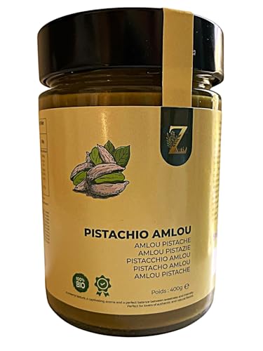 Untable 100% natural, Amlou con aceite de argán y miel de azahar marroquí. Tarro de 400 g. (pistacho)