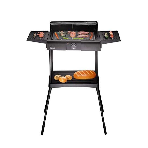 Elektro Grill | 2.400 Watt | Thermostat | Stufenloser Temperaturregler | Tischgrill | Standgrill | Partygrill | elektrischer BBQ, Tisch Grill