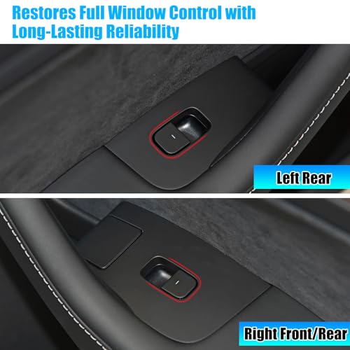 Image of Jaronx for Tesla Window Switch for Model 3 2021-2024 / Model Y 2020-2024 | Front Right Passenger side /Rear Door Power Window Control Switch Replace for 1081038-02-F, 1081038-02-E (Matte Black)