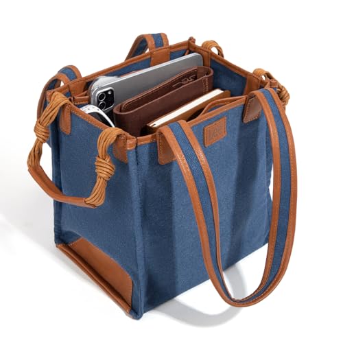 Image of Montana West x Lee Canvas Tote Bag for Women Square Shoulder Handbag with Multiple Pockets for Work and Travel