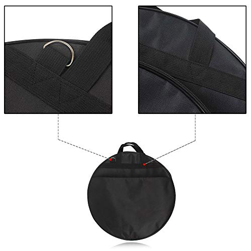 21-Inch Three Pockets Cymbal Bag Packback Case Holder Pouch Percussion Three Pockets with Removable Divider Shoulder Strap