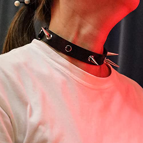 MILAKOO Gothic Choker Damen Nieten Choker Herren Spikes Choker Punk Lederhalskette verstellbar