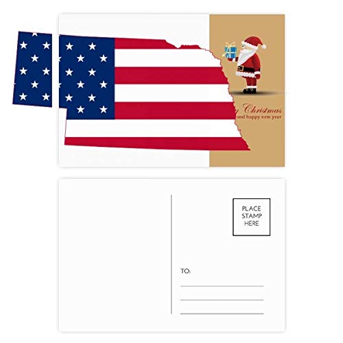Cartes postales Nebraska lot de 20 avec remerciements motif étoiles et Père Noël