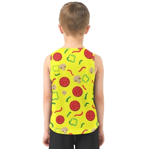 J JOYSAY Mushroom Pepper Slice Yellow Boys Tank Top Sleeveless Muscle Shirts Quick Dry Kids T-Shirts 3-15T3