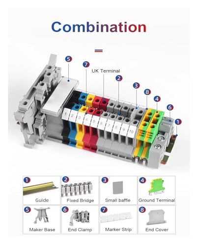 Conector de cable UK2.5B con tornillo rápido para carril Din de 2,5 mm² en color azul 4