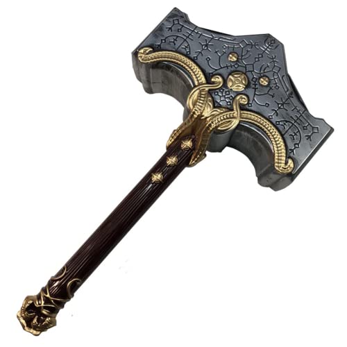 damdos Halloween Props for God of War Cosplay Hammers Blades of Athena Leviathan Kratos Hammer Weapon Birthday Gifts(Hammer)
