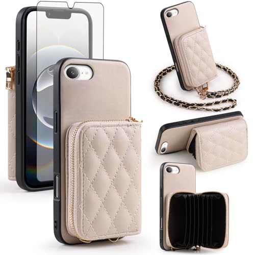 Étui en cuir PU pour iPhone 16e et SE 2025 de style argyle chic