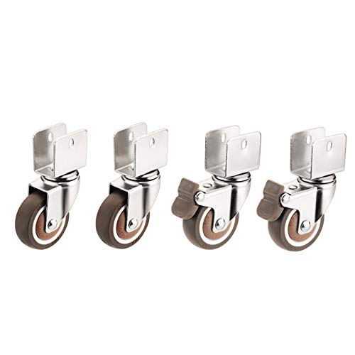Roulettes en U pour berceau avec frein kit de 4 roulettes pivotantes robustes