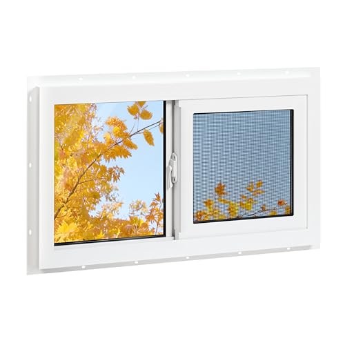 NOTASA Vinyl Basement Window, Bathroom Sliding Window 24' x 16'...