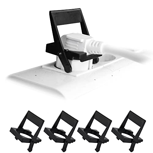 FISHTEC Débranche Prise Murale - Lot de 4 - Débrancher Facilement vos Prises Electriques - Extraction facilitée anti-arrachement - Compatible Fiche Terre - Noir Cover