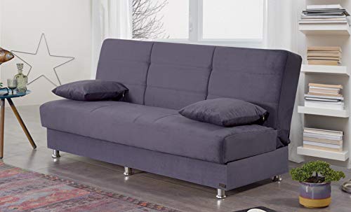 BEYAN Ramsey Collection Armless Modern Convertible Sofa Bed with Storage Space, Includes 2