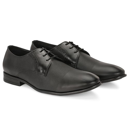 Image of Blue Leather by Centrino Lace-up Men's Formal Shoe | Stylish with Soft Cushioned Insole | Trendy Lace-Up Design | Durable Leather with Anti-Skid Sole | Perfect for Formal Wear (4039)