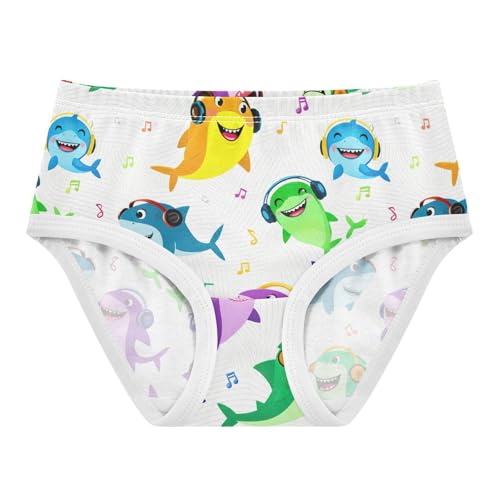 Cute Cartoon Sharks Music Toddler Girls Underwear 2t Cotton Panties for Girl Animal Briefs Kids Undies