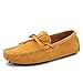 ASDFDG Męskie mokasyny wypoczynkowe Slip on Oryginalne skórzane fartuch Under Górna łódź na zewnątrz Buty na zewnątrz Solid Color elastyczny (Color : Yellow, Size : 49 EU)