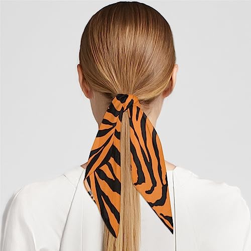 QsirBC Animal Tiger Stripe Square Silk Scarf, Summer Head Scarf, Hair Scarf for Women Soft Smoothness for Travel Yoga Handkerchief Shawl Sunscreen Gift 23.6× 23.6 Inches4