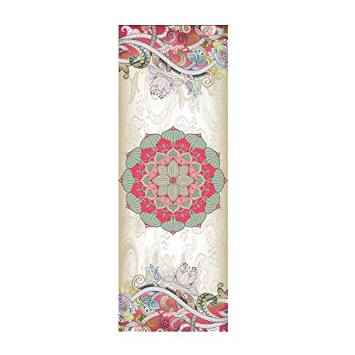 Morbuy Antislip yogamathanddoeken, microvezel superzachte mesh-draagtas, zweetabsorberende, sneldrogende pilatesmat, handdoek, milieuvriendelijk (185 x 65 cm, patroon 1