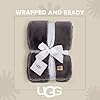 UGG Euphoria Faux Fur Throw Blanket, Oversized Soft Throw for Bed or Couch, Luxury Bedroom Decor, Plush Blankets, Machine Washable, 50-inch x 70-inch, Charcoal Grey