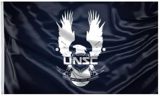 United Nations Space Command flag Halo Inspired UNSC Flags 3x5 Ft - UV Fade Resistant and Double Stitched 150D Polyester banner (Double-Sided Printed) - Image 2