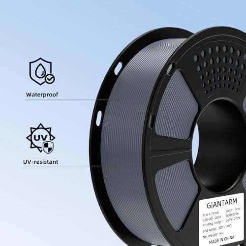 Image of GAINTARM ASA Filament 1.75mm,Premium Weather & UV Resistant Grey 3D Printer Filament,Ideal for Outdoor Functional Parts,Dimensional Accuracy + /- 0.02mm,1kg Spool (2.2lbs)