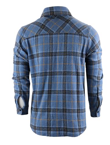 Image of SCREENSHOT Shacket 3202 Mens Casual Plaid Flannel Shacket Shirt Jacket Button Down Long Sleeve
