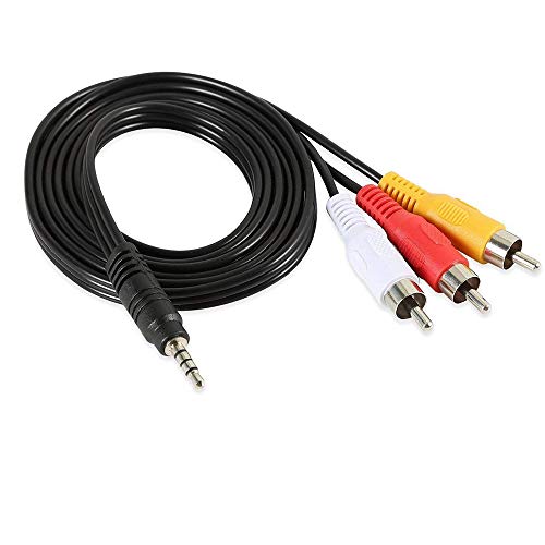image for Padarsey 3.5 mm to RCA AV Camcorder Video Cable 3.5mm Male to 3RCA Mal