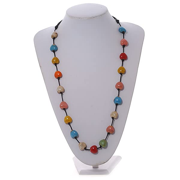 Collier long céramique Avalaya léger anti-irritation perles cœur - 4