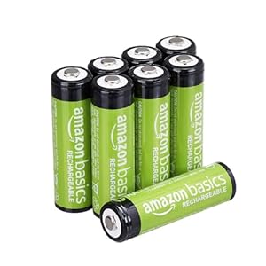 Amazon Basics 8個入り充電式単3形ニッケル水素電池、2000mAh、1.2V、最大1000倍まで充電、プリチャージ済み