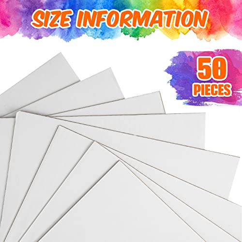 Image of 50 Pack Corrugated Cardboard Sheets Flat Hard Cardboard Inserts Back to School Classroom Supplies Flat Squares Separators for Shipping, Mailing, Packing, Art Projects, DIY Crafts(12 x 12 Inch,White)