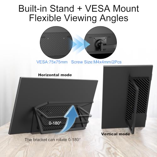 Image of Portable Monitor Touchscreen 14 inch, 1920x1200 60Hz USB-C & FHD External Display Touch Screen for Laptop /Mac /Gaming /Office, VESA Mountable Travel Monitor with Built-in Speakers-LCD Panels